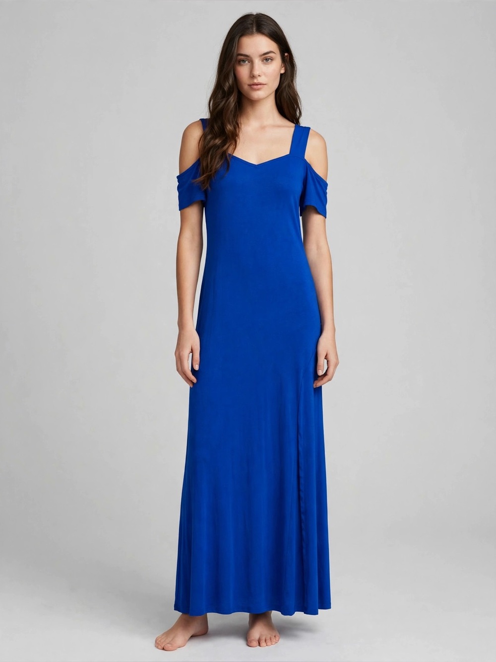 SHEIN Royal Blue Cold-Shoulder Maxi Dress